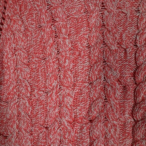 Express Sweater Womens Medium Pink White Marled Chunky Oversized Preppy Comfy - Picture 5 of 8